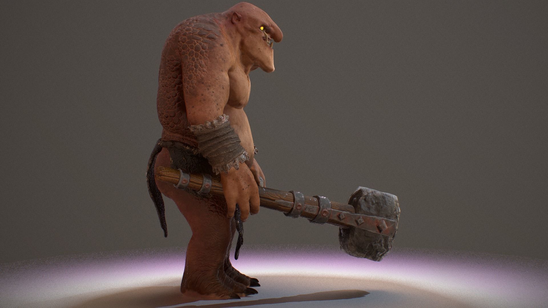 Cave Troll  Low-poly 3D model_10