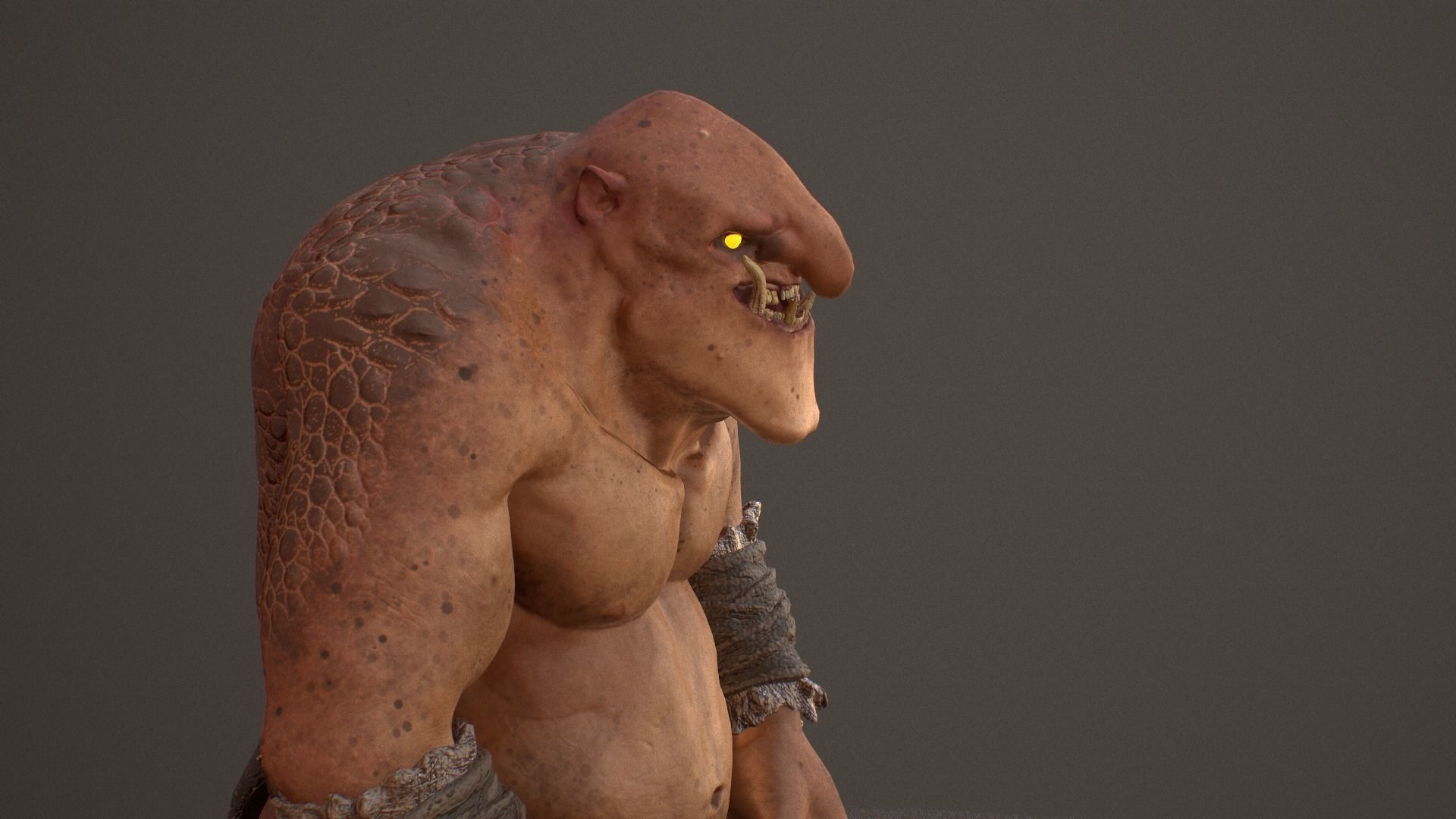 Cave Troll  Low-poly 3D model_16