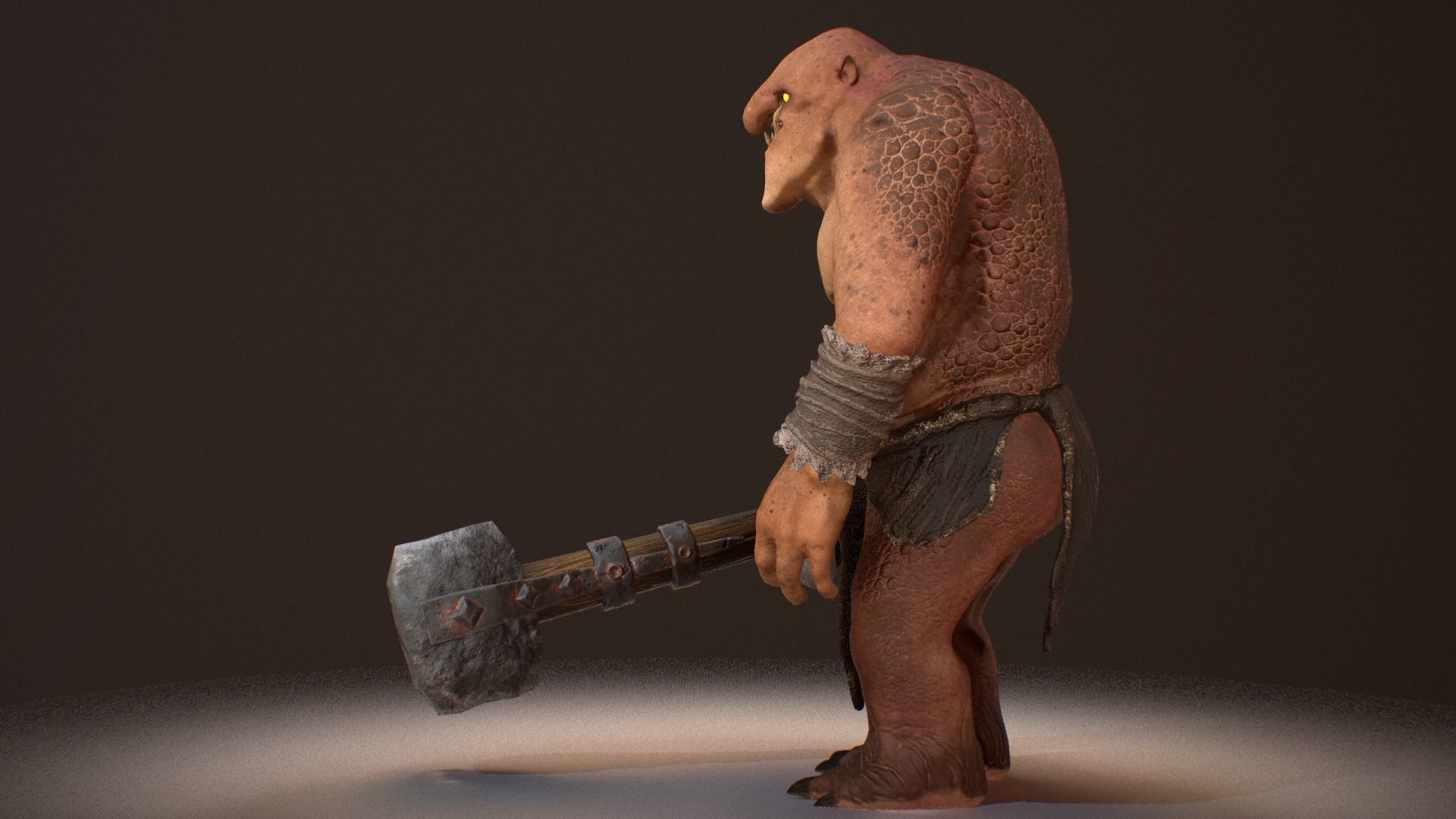 Cave Troll  Low-poly 3D model_5