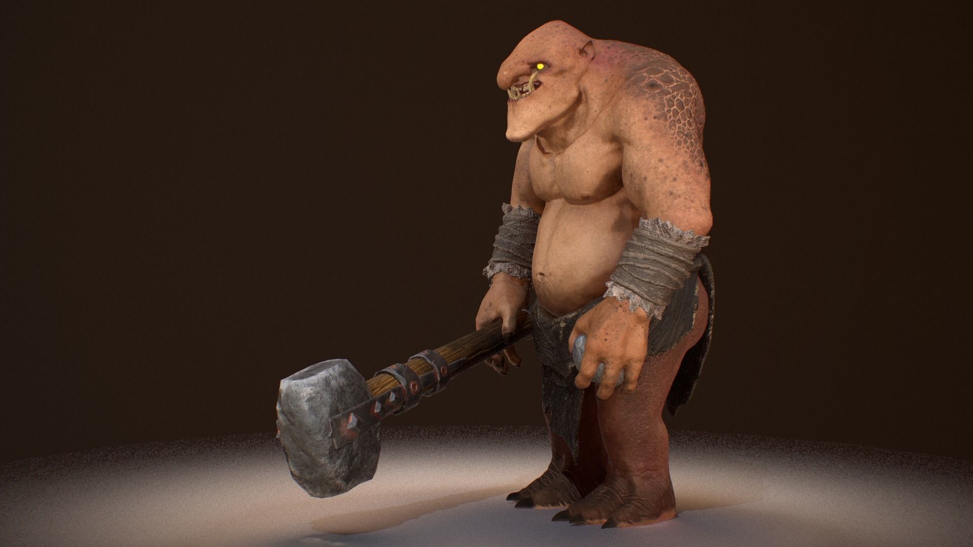 Cave Troll  Low-poly 3D model_4