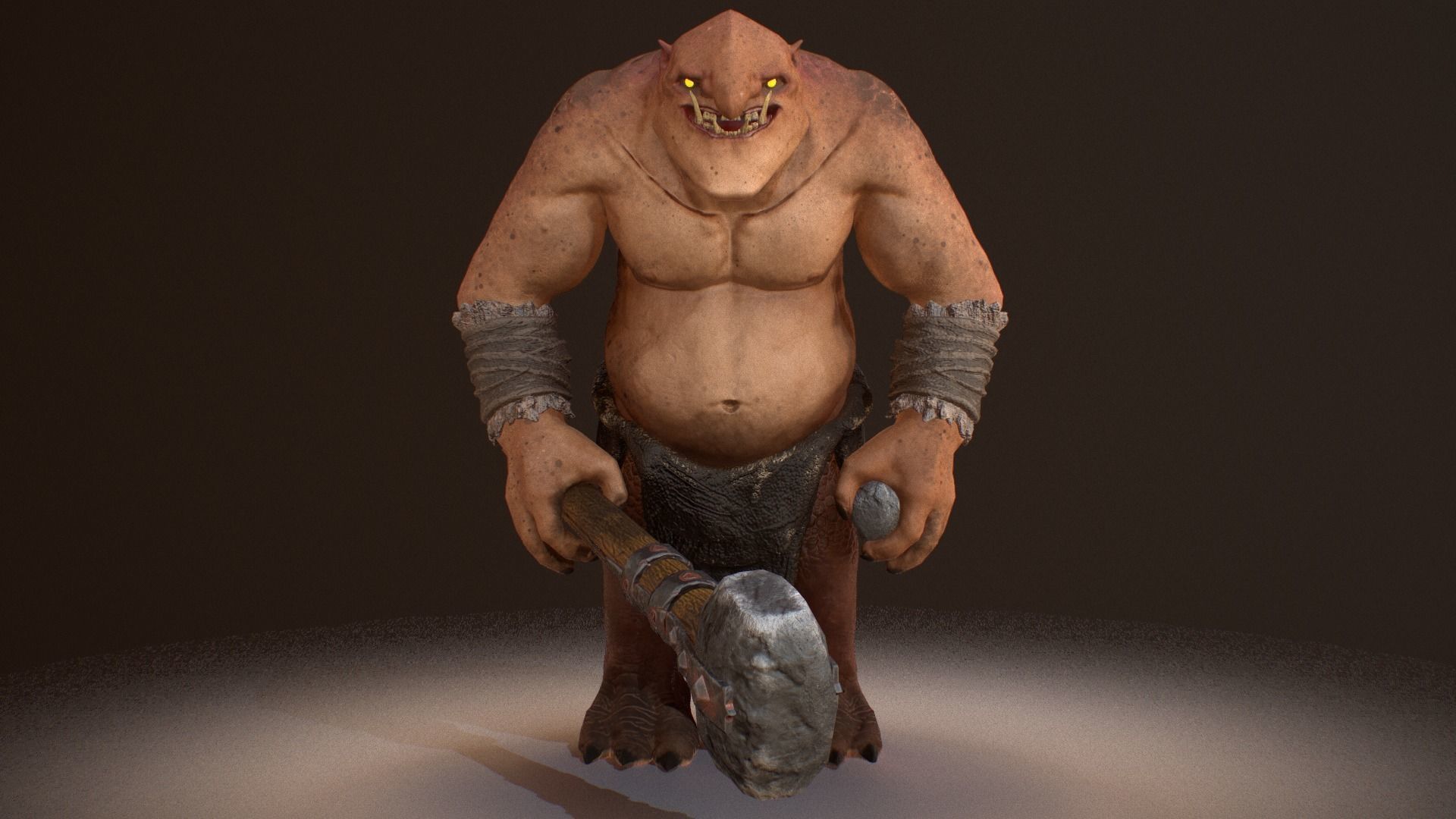 Cave Troll  Low-poly 3D model_2