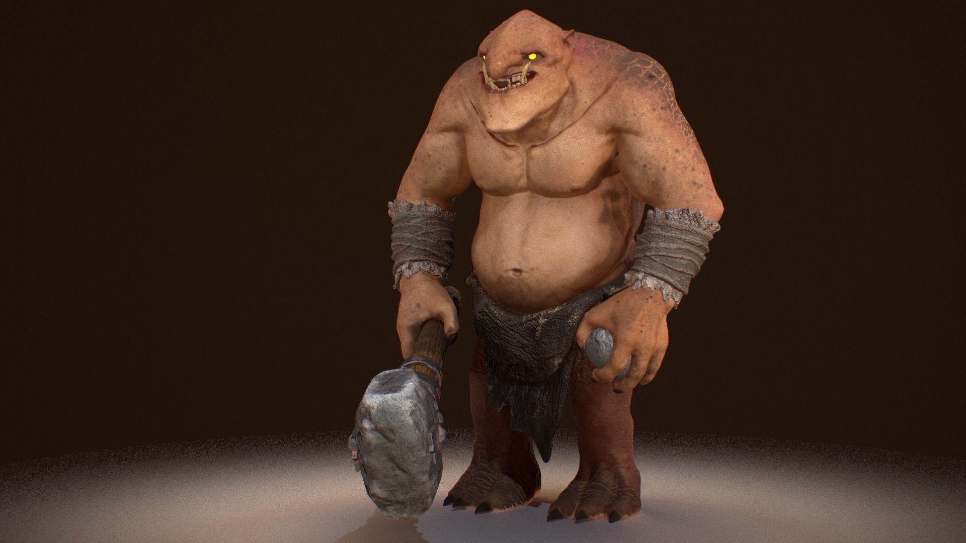 Cave Troll  Low-poly 3D model_3