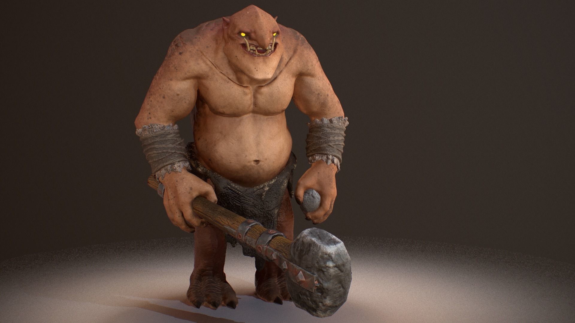 Cave Troll  Low-poly 3D model_1