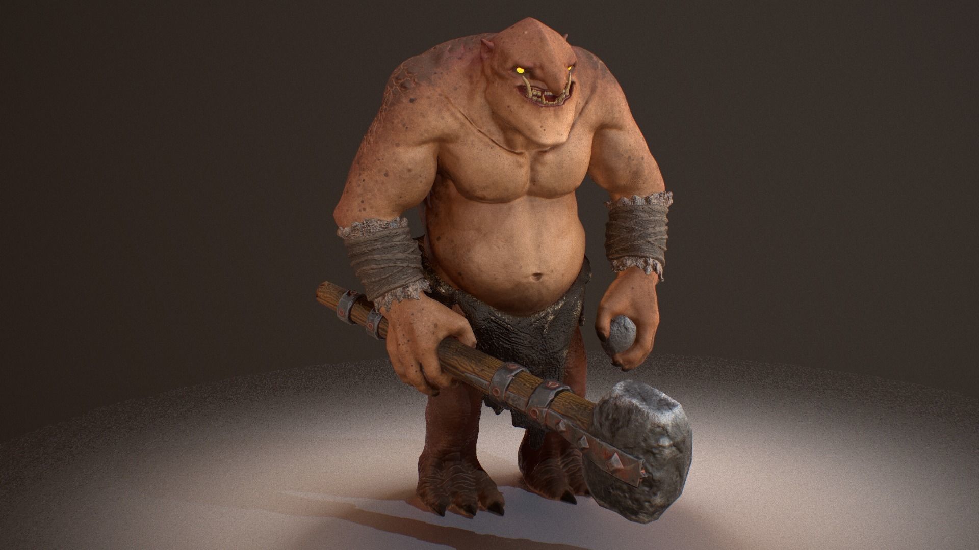 Cave Troll  Low-poly 3D model_11
