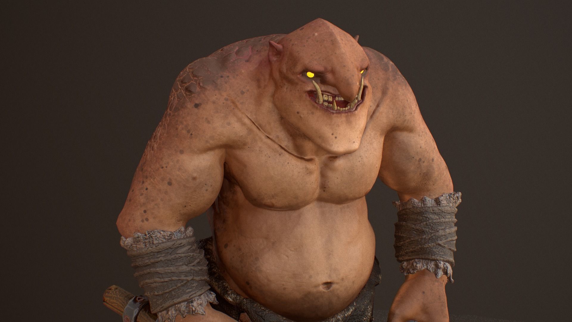 Cave Troll  Low-poly 3D model_12