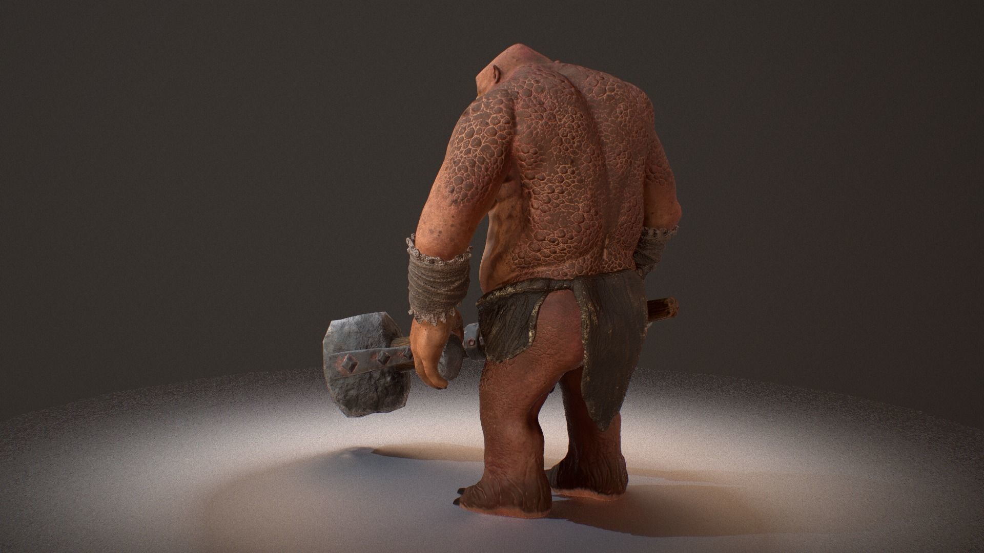 Cave Troll  Low-poly 3D model_6