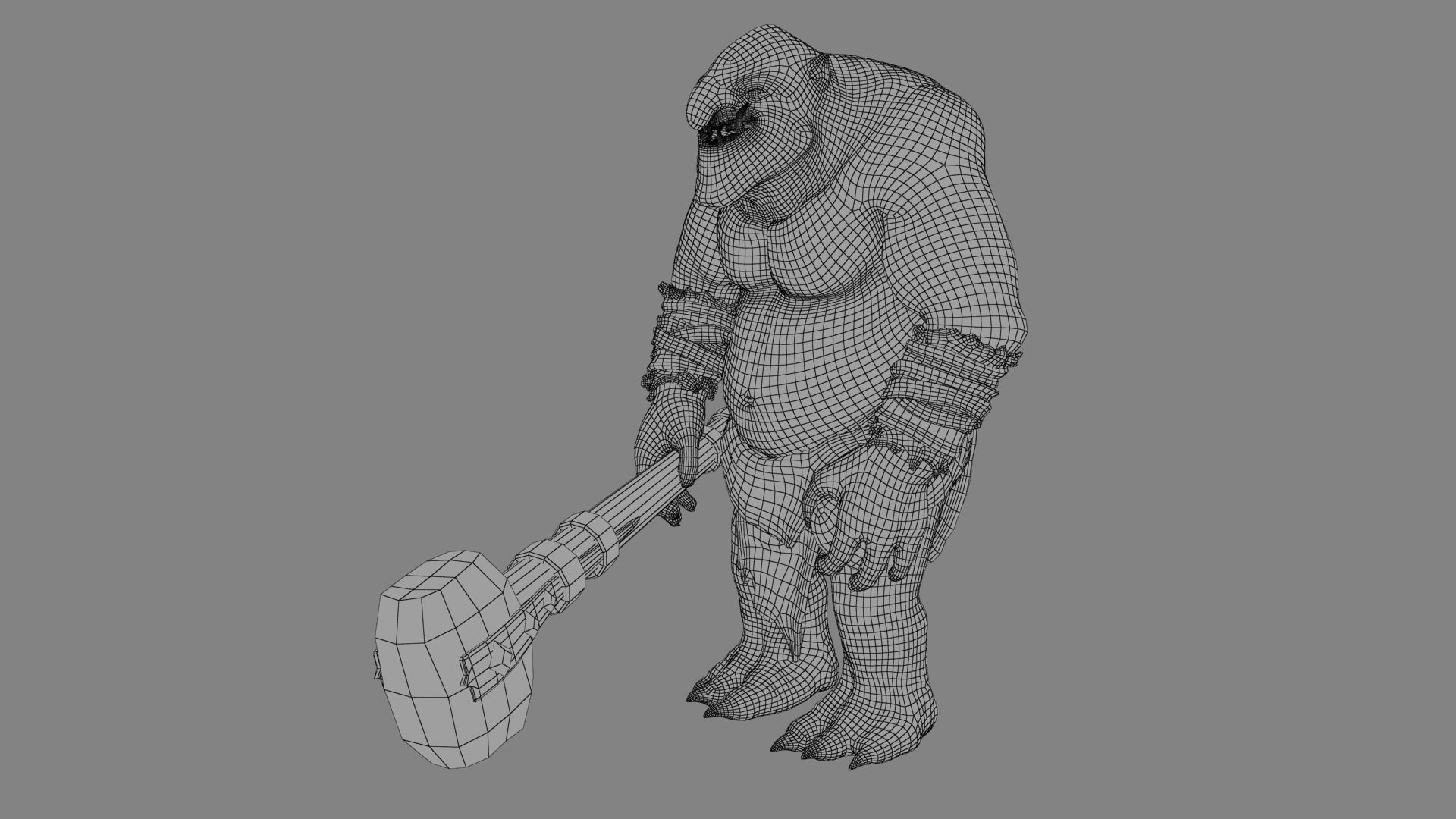 Cave Troll  Low-poly 3D model_28