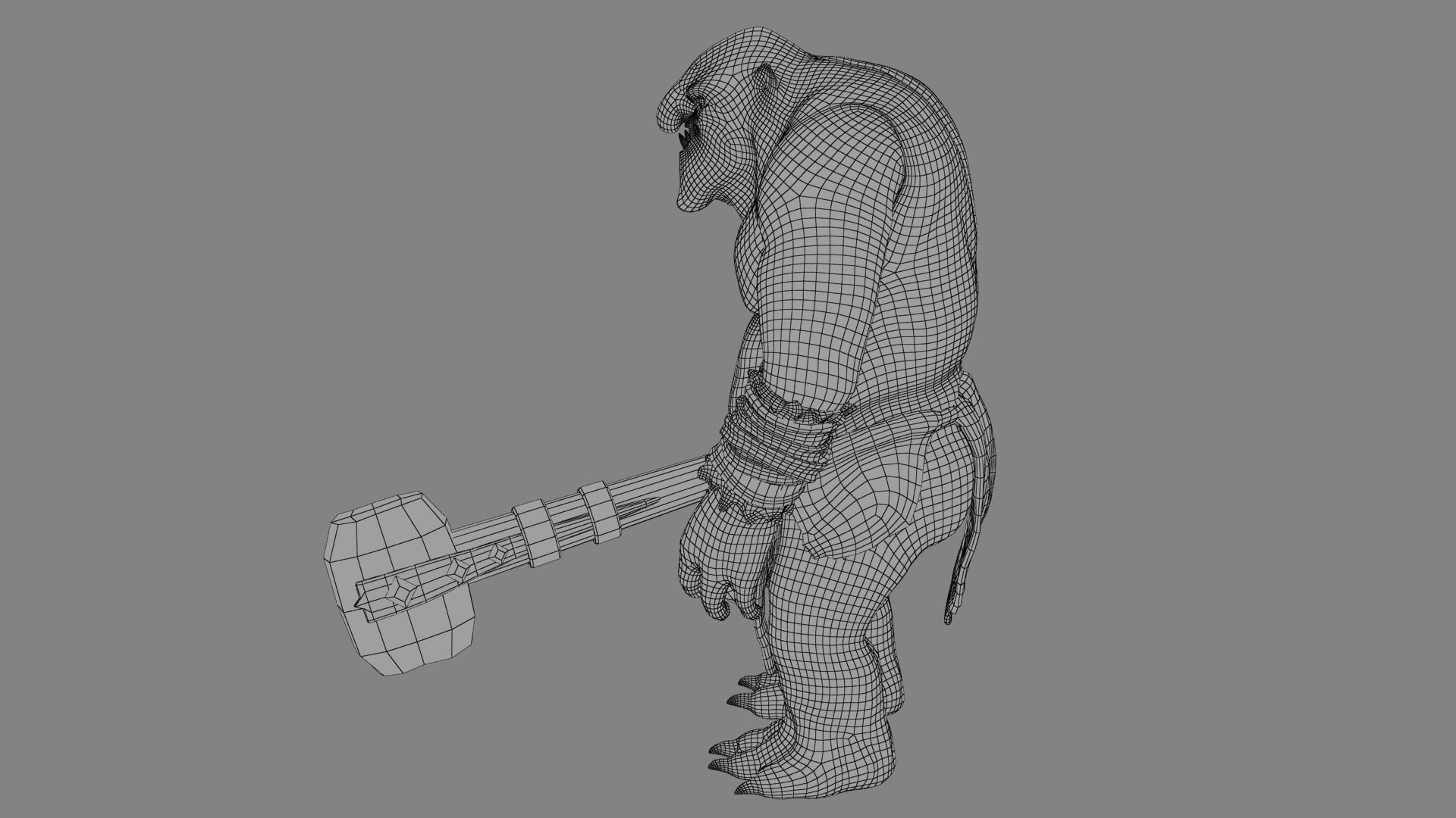 Cave Troll  Low-poly 3D model_29