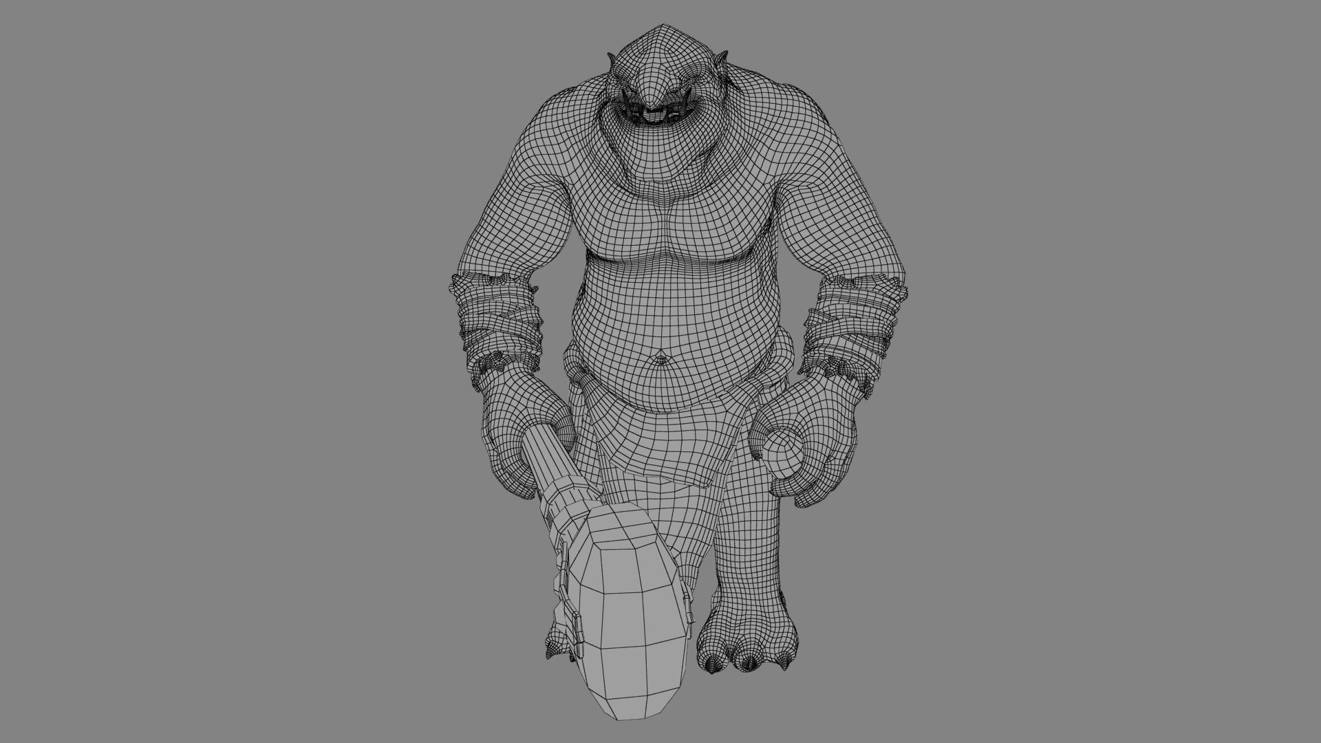 Cave Troll  Low-poly 3D model_26