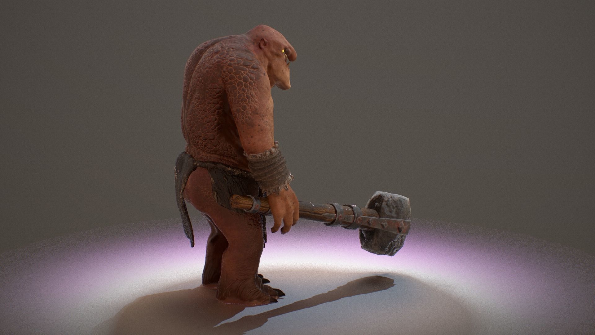 Cave Troll  Low-poly 3D model_8