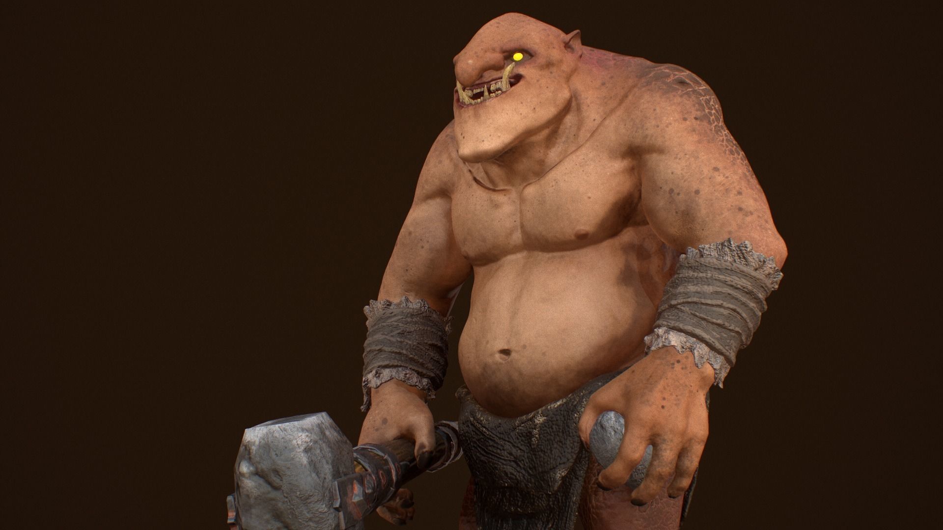 Cave Troll  Low-poly 3D model_20