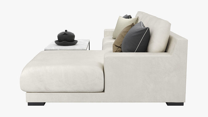 Dalton 2-Piece Chaise Corner Sofa Low-poly 3D model 6