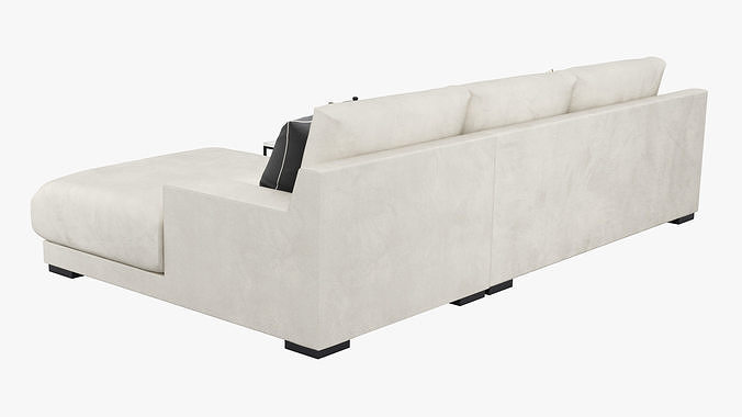 Dalton 2-Piece Chaise Corner Sofa Low-poly 3D model 7