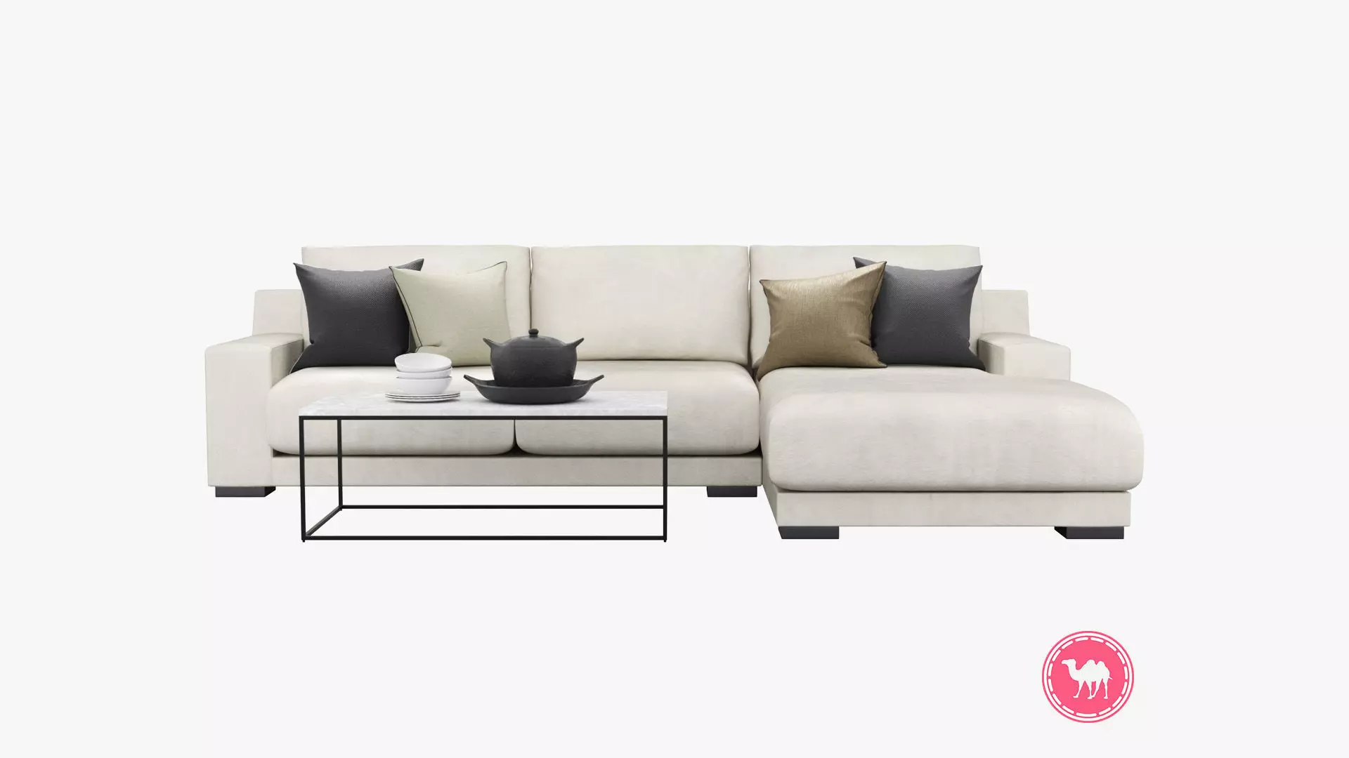 Dalton 2-Piece Chaise Corner Sofa Low-poly 3D model