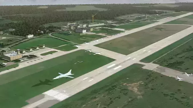 Russian Military Airbase Low-poly 3D model