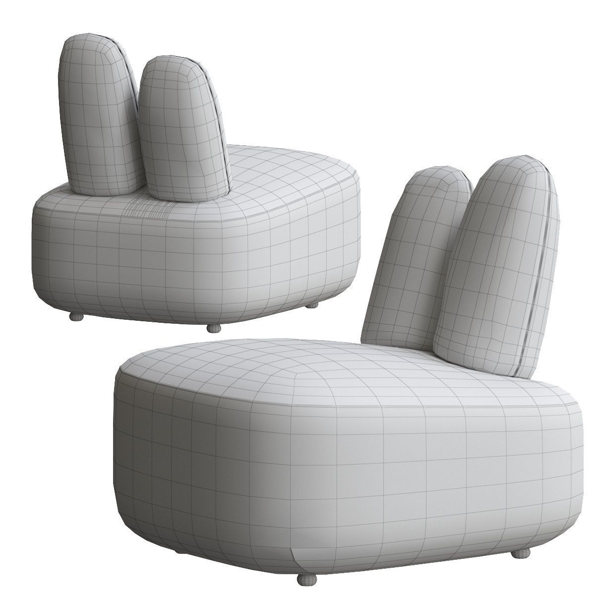 BUNNY ottoman By Sedes Regia 3D model_4