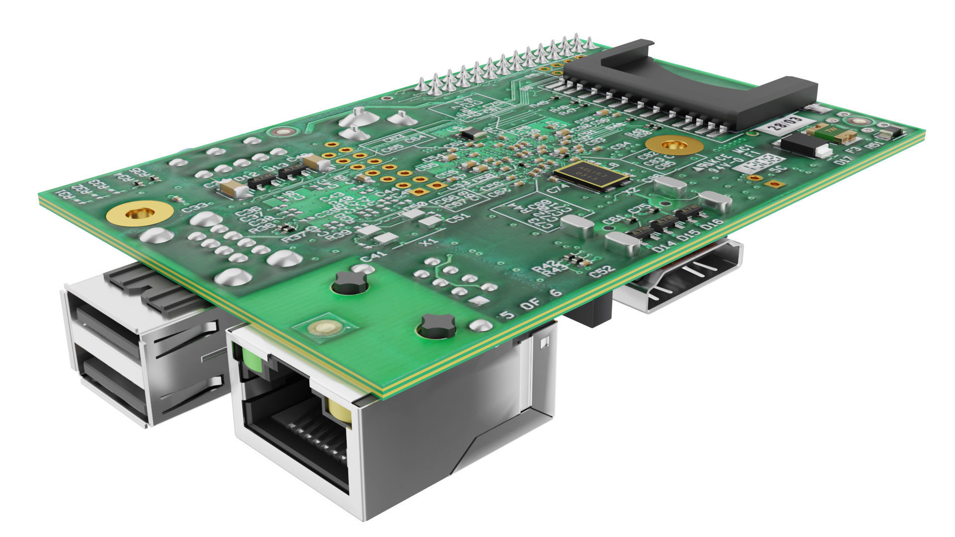 Raspberry Pi Type-A Low-poly 3D model_4