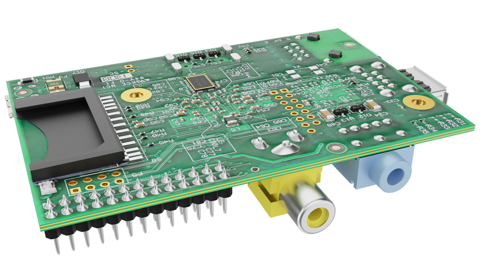 Raspberry Pi Type-A Low-poly 3D model_6