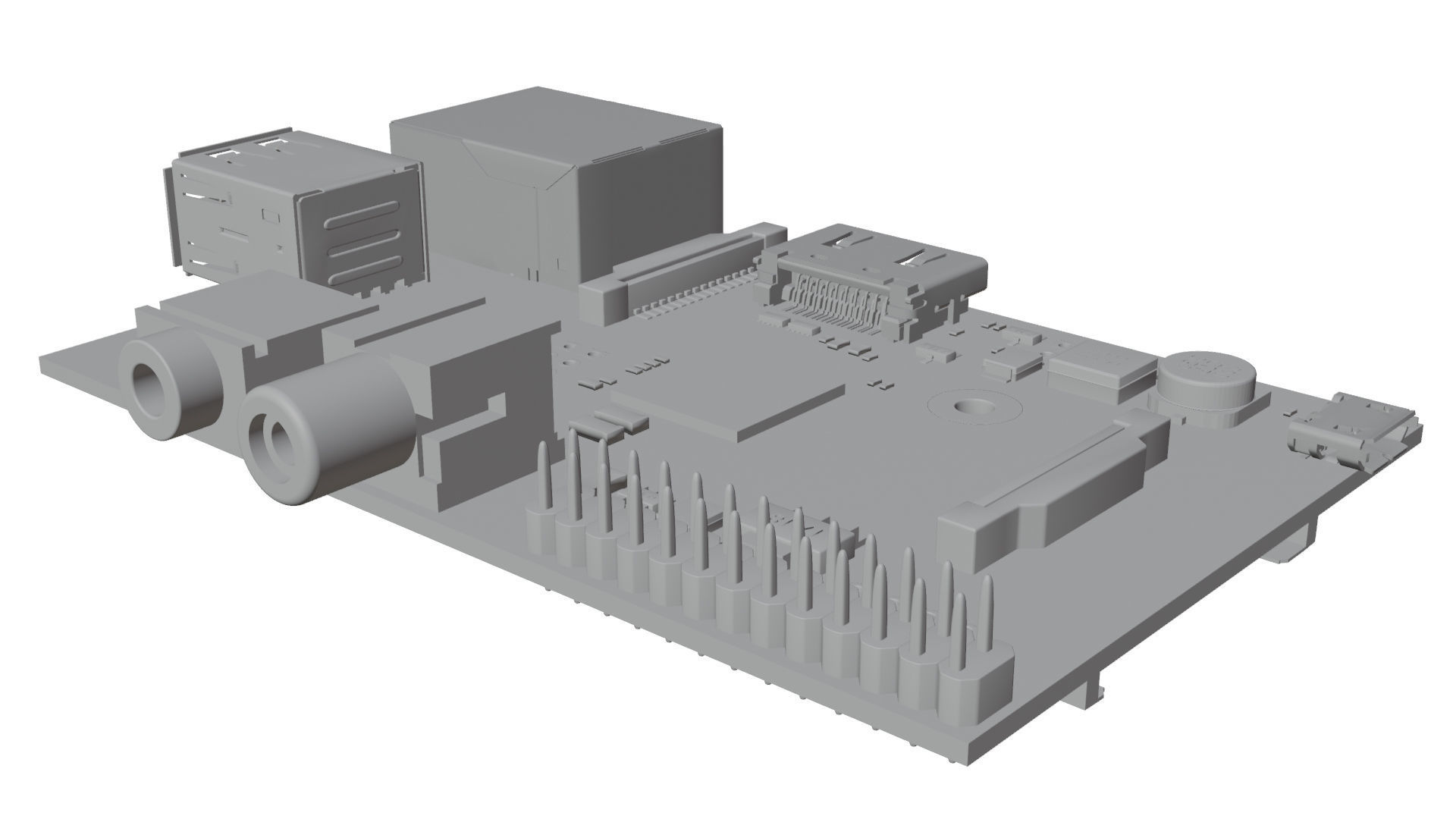 Raspberry Pi Type-A Low-poly 3D model_15