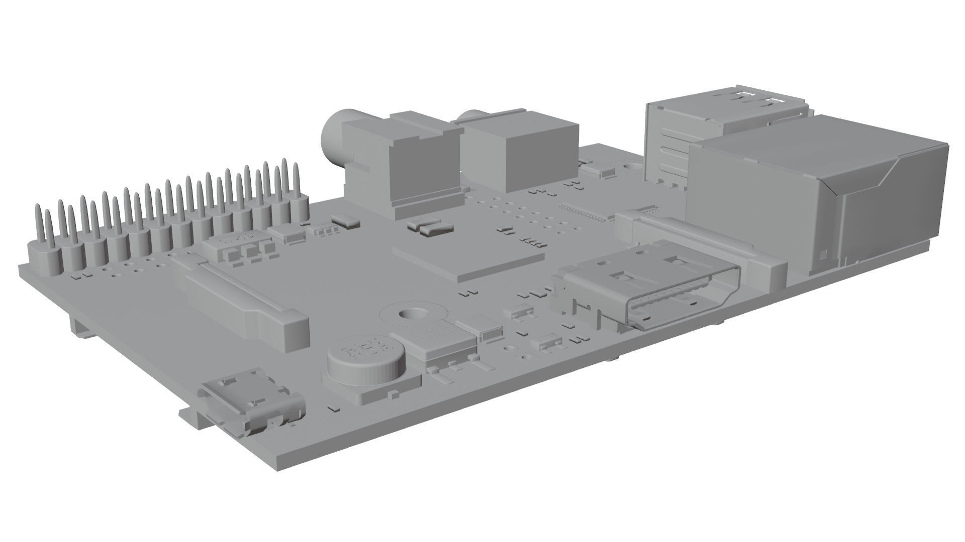 Raspberry Pi Type-A Low-poly 3D model_16
