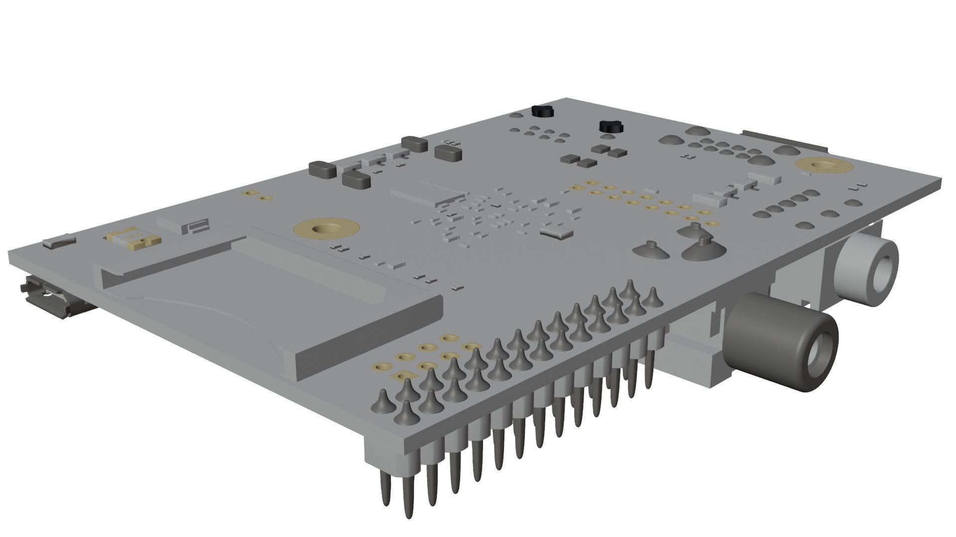 Raspberry Pi Type-A Low-poly 3D model_19