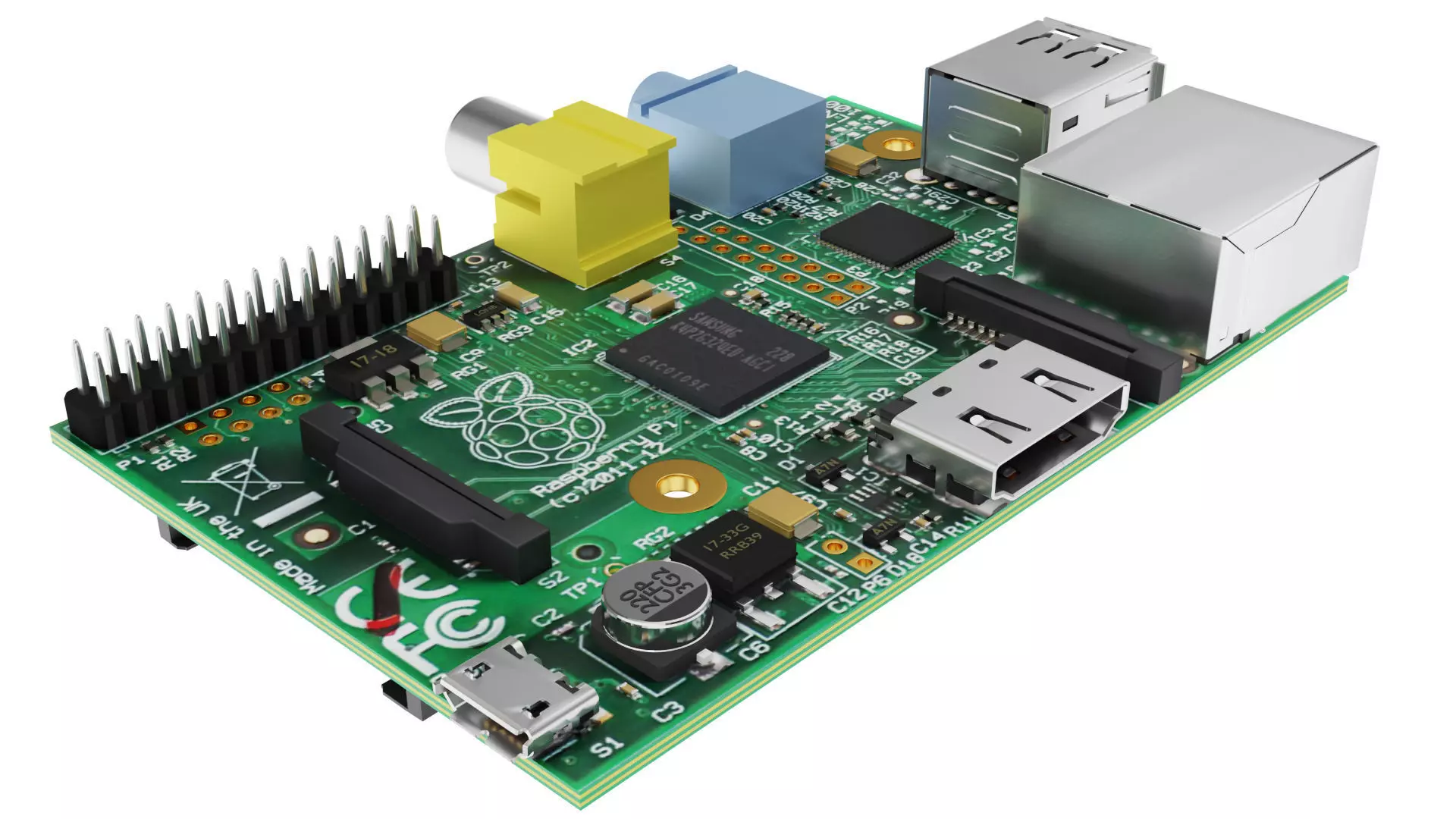 Raspberry Pi Type-A Low-poly 3D model_0