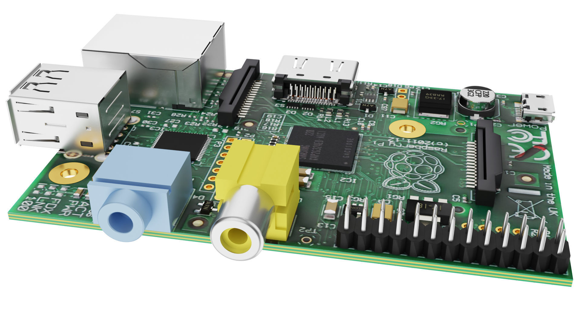 Raspberry Pi Type-A Low-poly 3D model_5