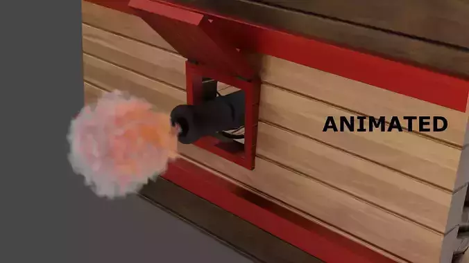 Cannon position vassel 3D model