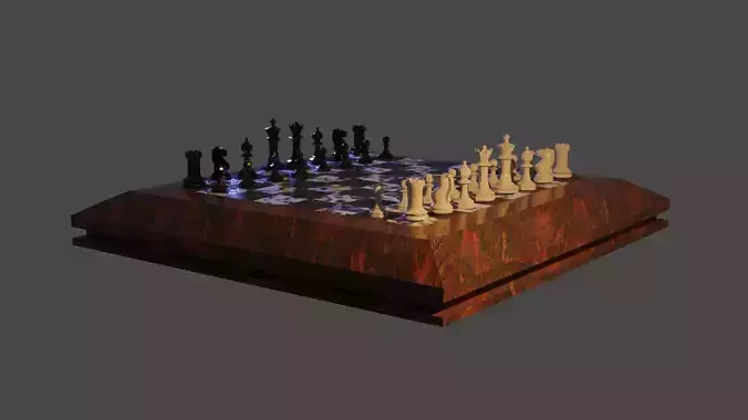 Low-Poly Chess set and individual pieces