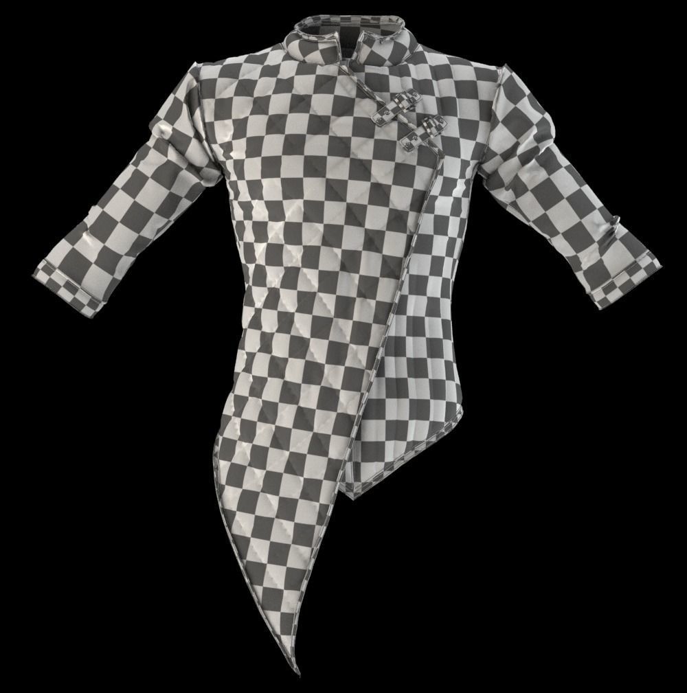 Medieval Cotton Padded Armor Gambeson 3D model_7