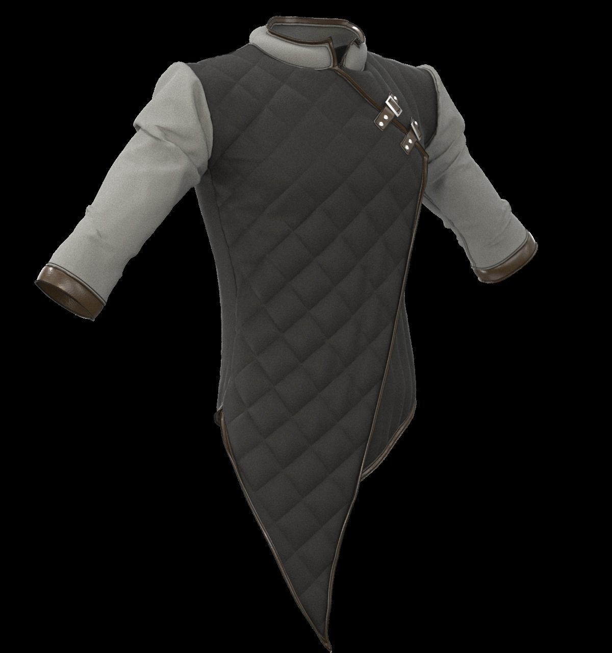 Medieval Cotton Padded Armor Gambeson 3D model_3
