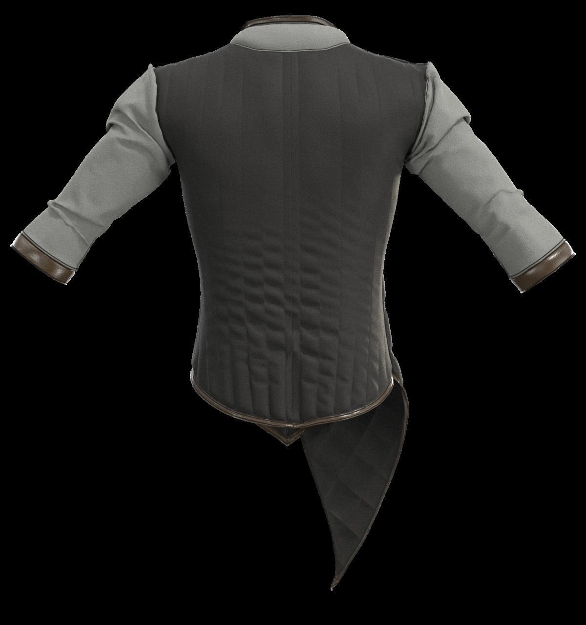 Medieval Cotton Padded Armor Gambeson 3D model_5