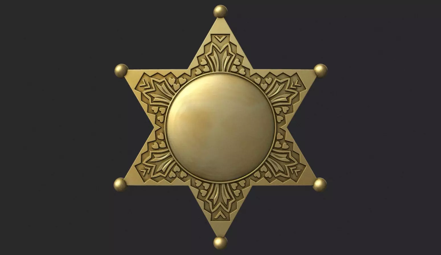 Sheriff Star Badge 3 3D print model_0