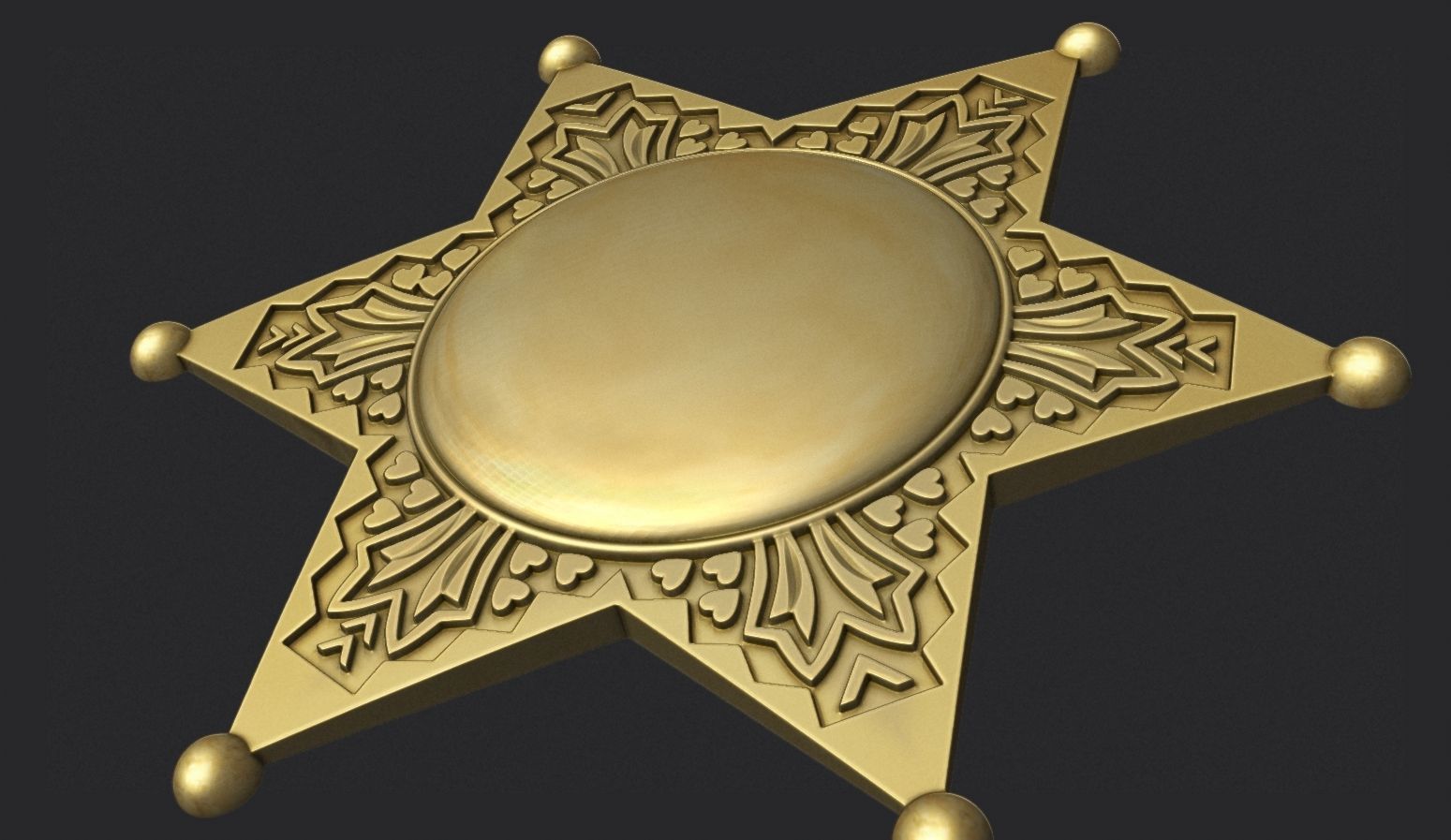 Sheriff Star Badge 3 3D print model_3