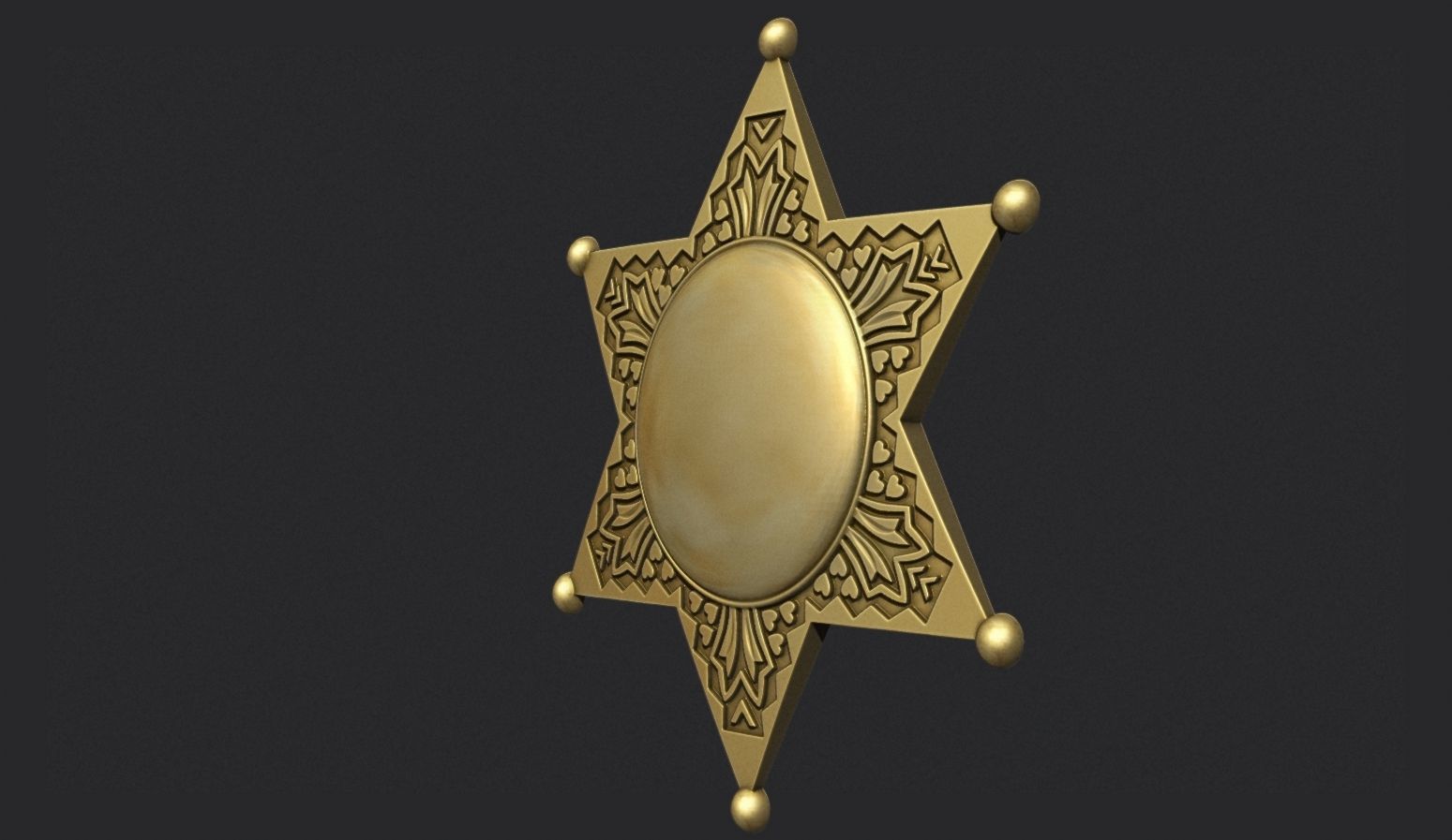 Sheriff Star Badge 3 3D print model_2