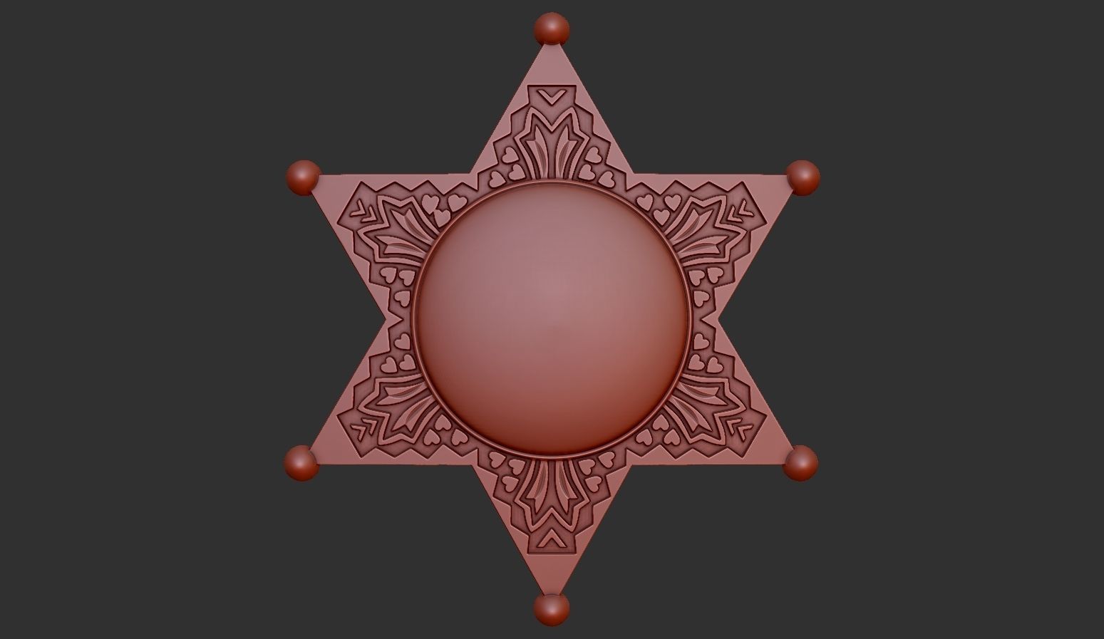 Sheriff Star Badge 3 3D print model_9