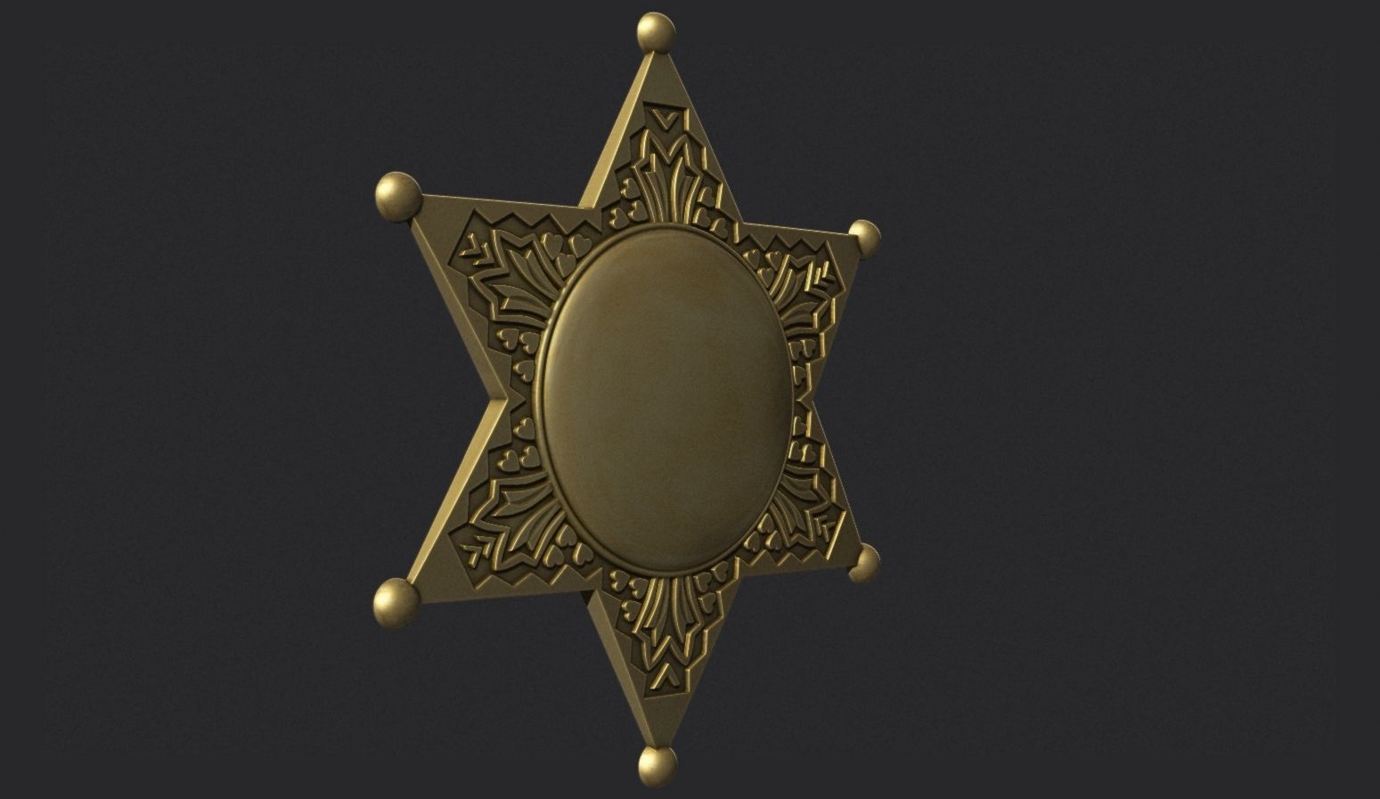 Sheriff Star Badge 3 3D print model_1