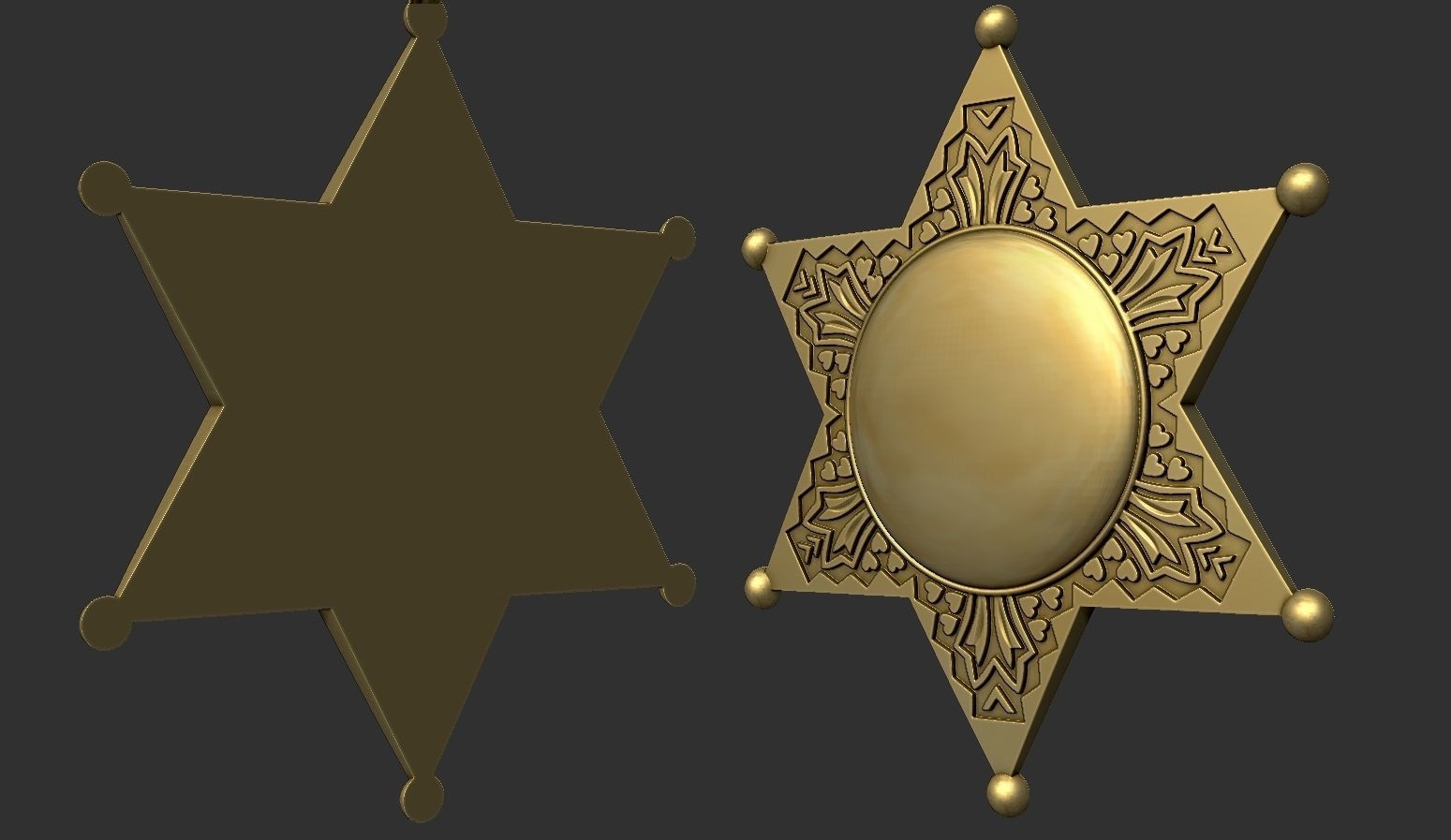 Sheriff Star Badge 3 3D print model_5