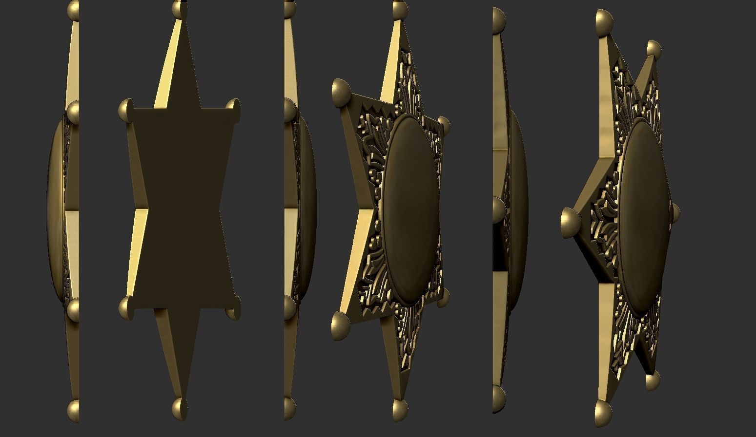 Sheriff Star Badge 3 3D print model_6