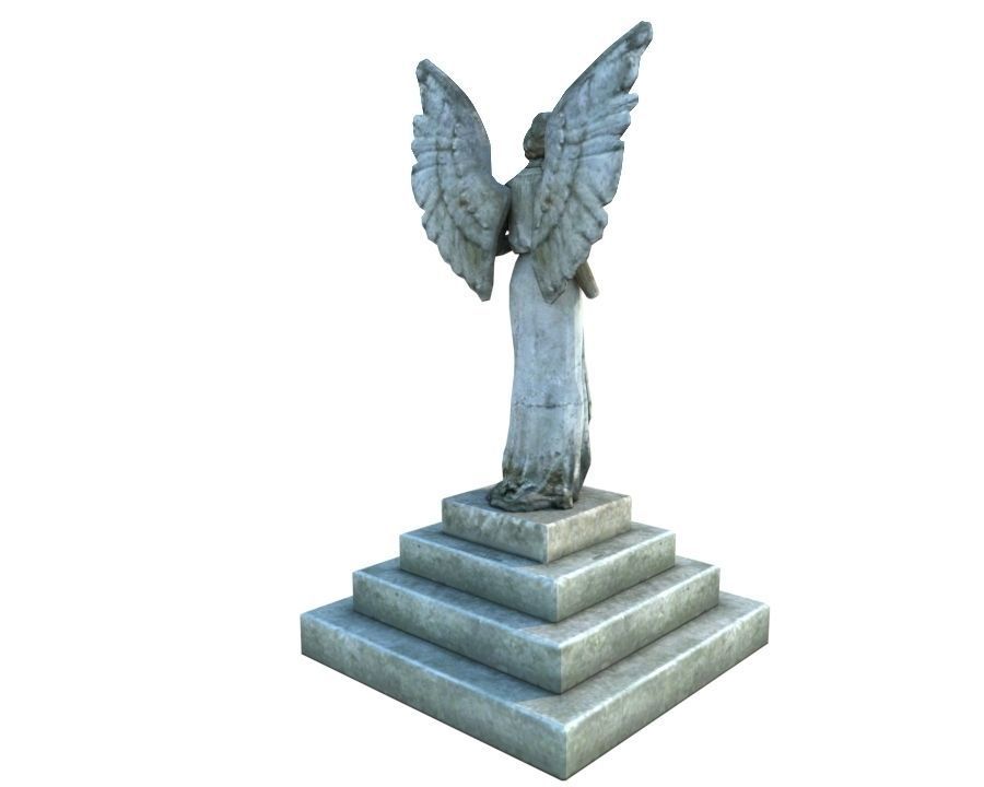 Angel Statue Low-poly 3D model_9