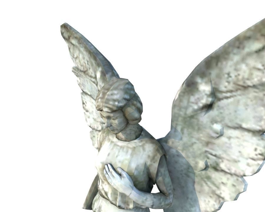 Angel Statue Low-poly 3D model_3