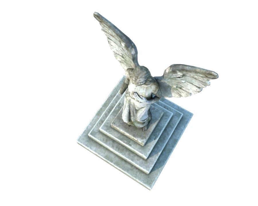 Angel Statue Low-poly 3D model_2