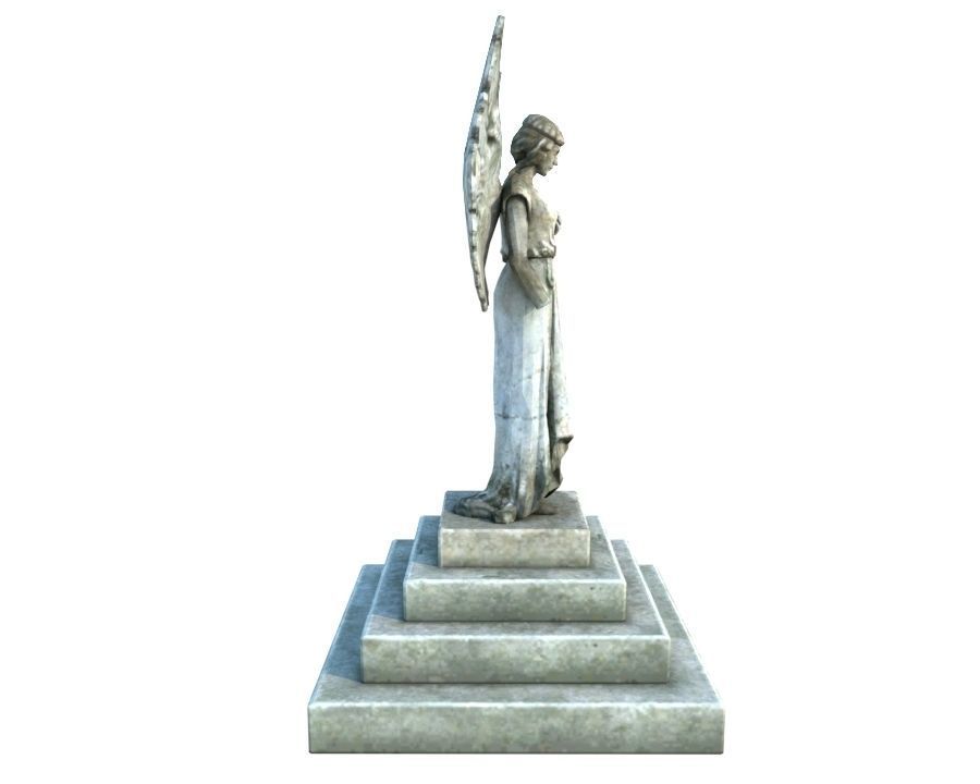 Angel Statue Low-poly 3D model_10