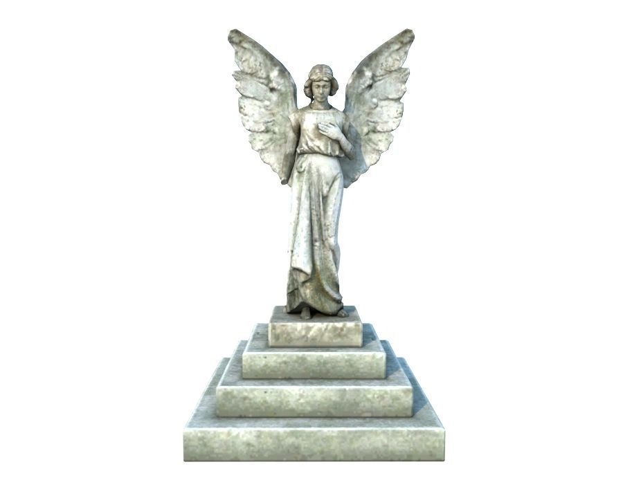 Angel Statue Low-poly 3D model_4
