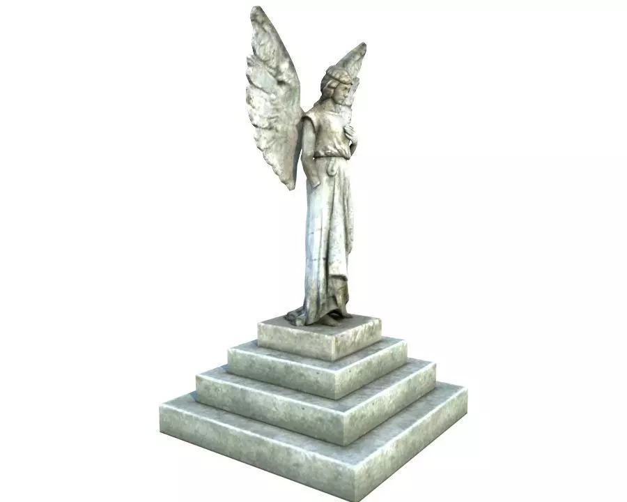 Angel Statue Low-poly 3D model_0