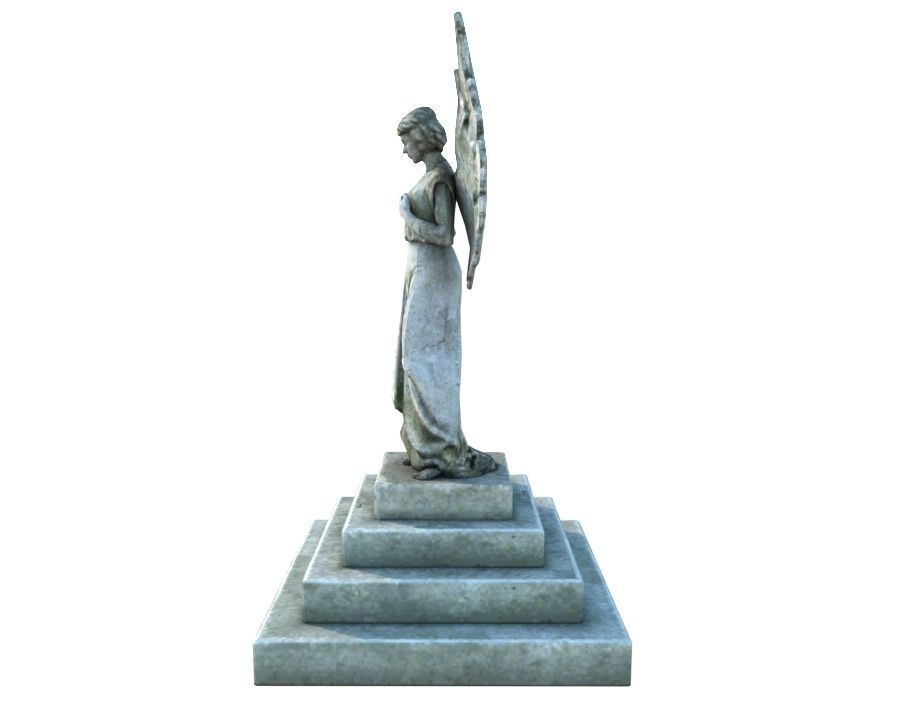 Angel Statue Low-poly 3D model_6
