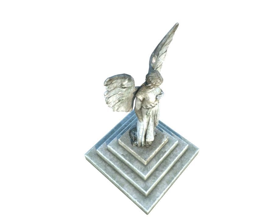 Angel Statue Low-poly 3D model_1