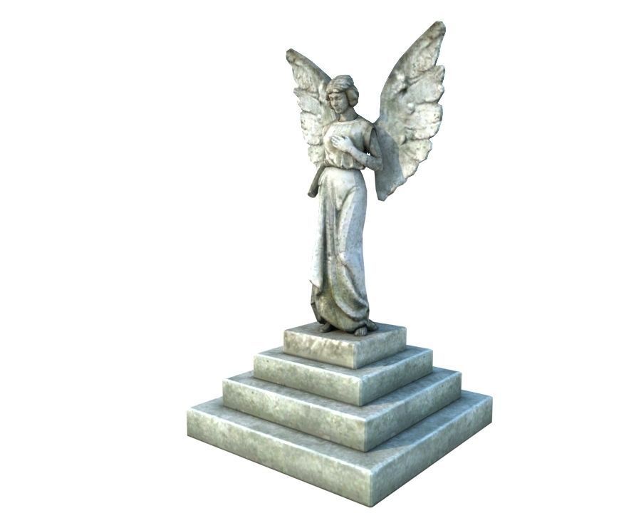 Angel Statue Low-poly 3D model_5