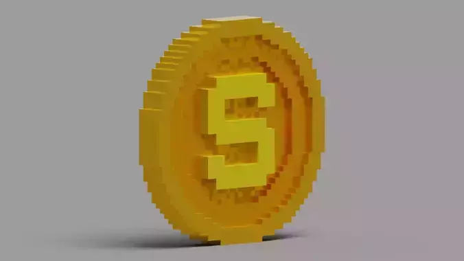 Sandbox Coin  Low-poly 3D model