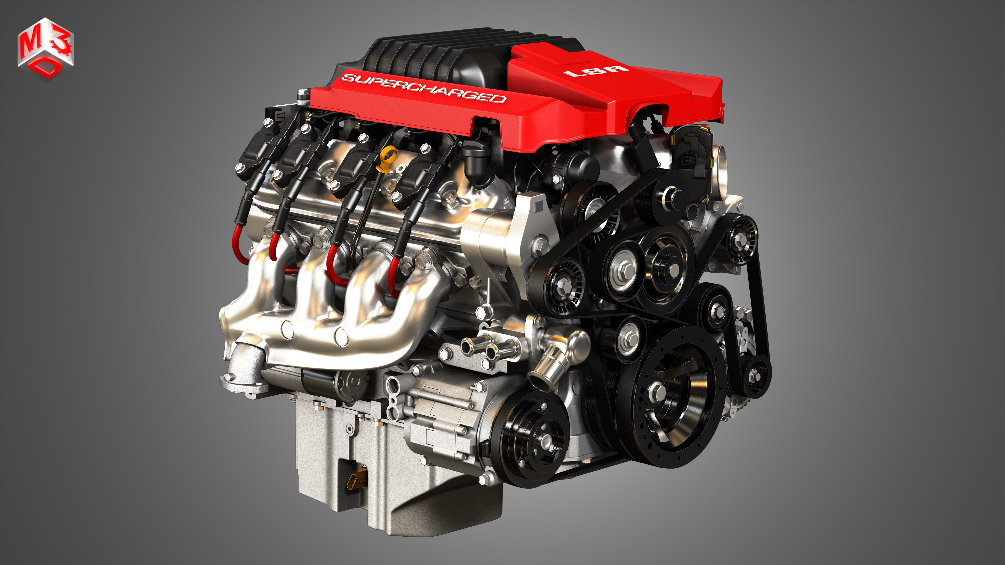 LSA - LT1 - V8 Engines  2 in 1 3D Model Collection_5
